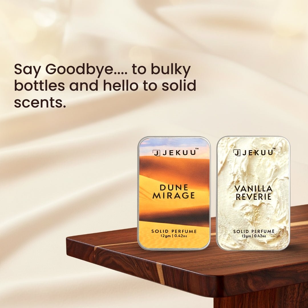 Replace bulky bottles with travel-friendly solid perfumes for convenient, long-lasting fragrances.