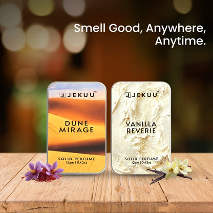 Jekuu's alcohol-free, travel-friendly solid perfumes offer premium, skin-loving natural fragrances crafted in the UK.