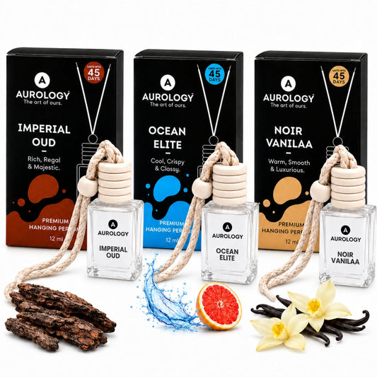 Imperial Oud & Ocean Elite & Noir Vanilla Car Hanging Perfume Pack of 3 (36 ml) - JEKUU