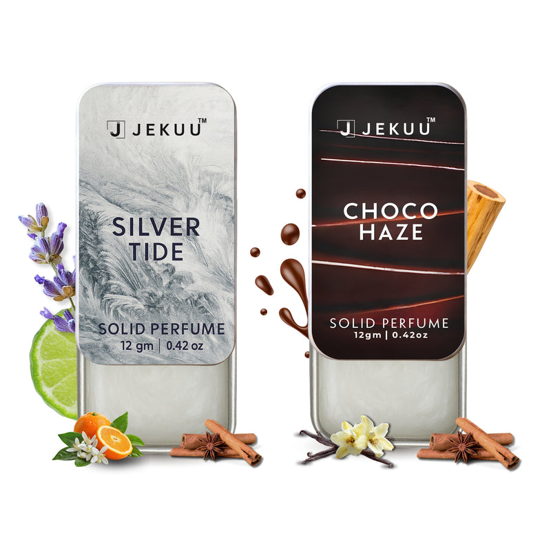 Dual Combo Silver Tide and Choco Haze Solid perfumes