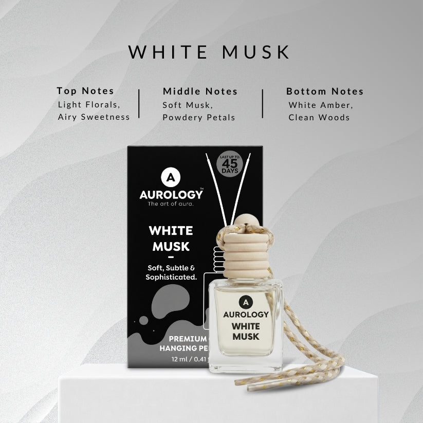Aurology Allure Bloom & Ocean Elite & White Musk Car Freshener Diffuser Car Hanging Perfume (Pack of 3)12ml
