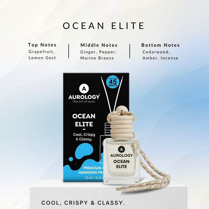 Aurology Noir Vanilla, Imperial Oud & White Musk Car Freshener Diffuser Car Hanging Perfume 12ml (Pack of 3)