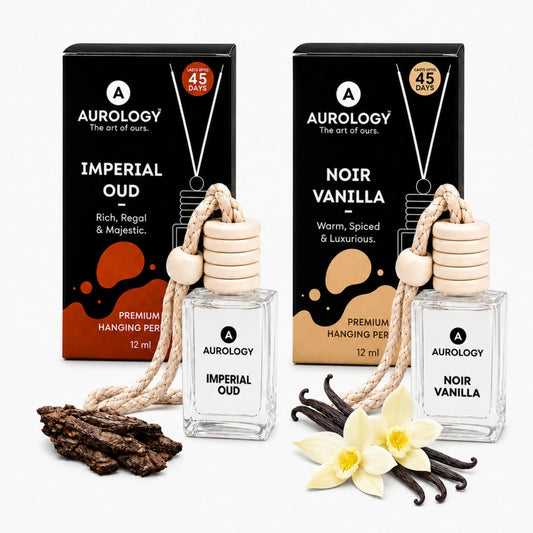 Imperial Oud & Noir Vanilla Car Hanging Perfume Pack of 2 (24 ml) - JEKUU