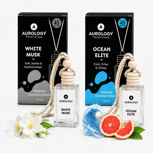 White Musk & Ocean Elite Car Perfume Pack of 2 (24 ml) - JEKUU