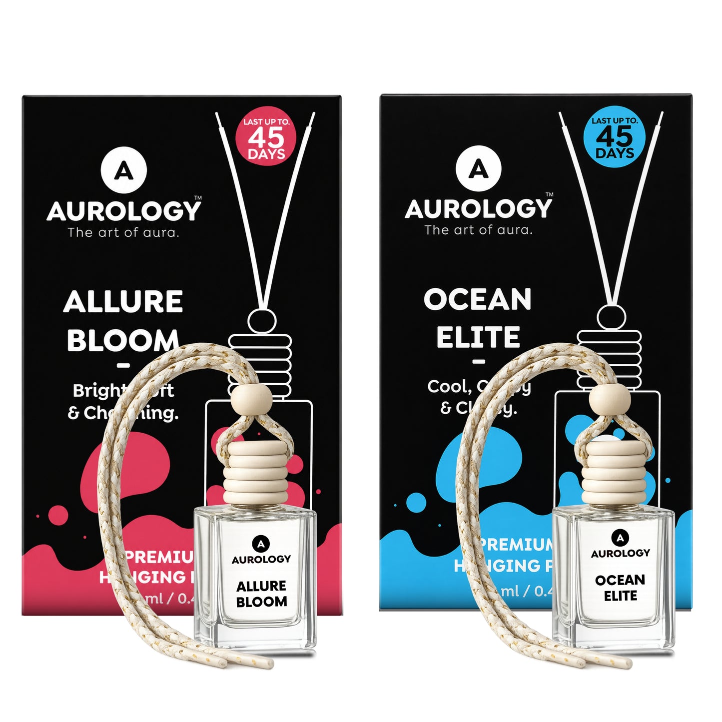 Aurology  Allure Bloom & Ocean Elite  Car Hanging Pack of 2 (24ml)