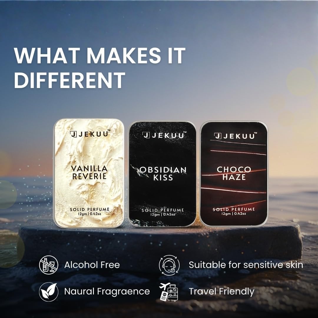 Alcohol-free, travel-friendly solid perfumes with natural fragrances suitable for sensitive skin.