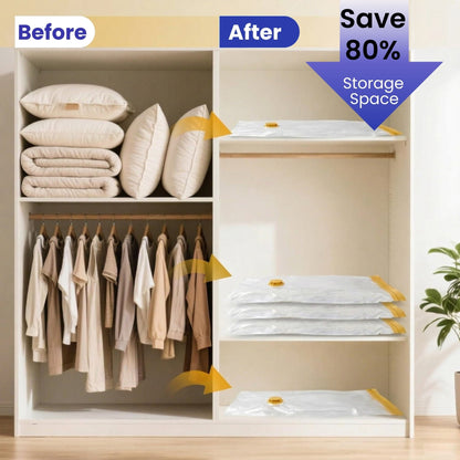 Vacuum Storage Bags Pack of 9 (3 Jumbo/3 Large/3 Medium) with Free Hand Pump - JEKUU