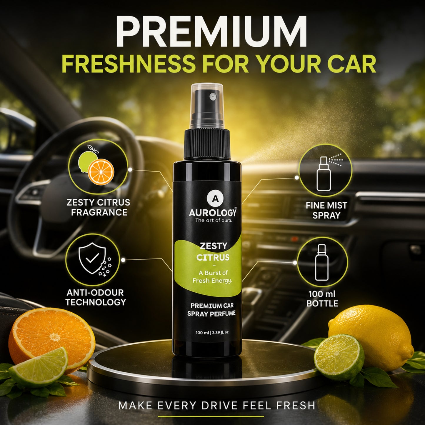 Zesty Citrus Car Spray Perfume 100ML