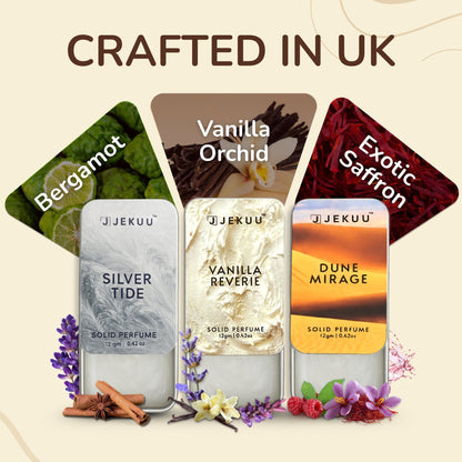 Premium, alcohol-free solid perfumes crafted in the UK for a sophisticated, long-lasting scent experience.