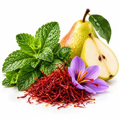 Mint, Saffron, Pear 