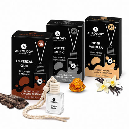 Aurology Noir Vanilla & Imperial Oud & White Musk Car Hanging Pack of 3 (36ml)